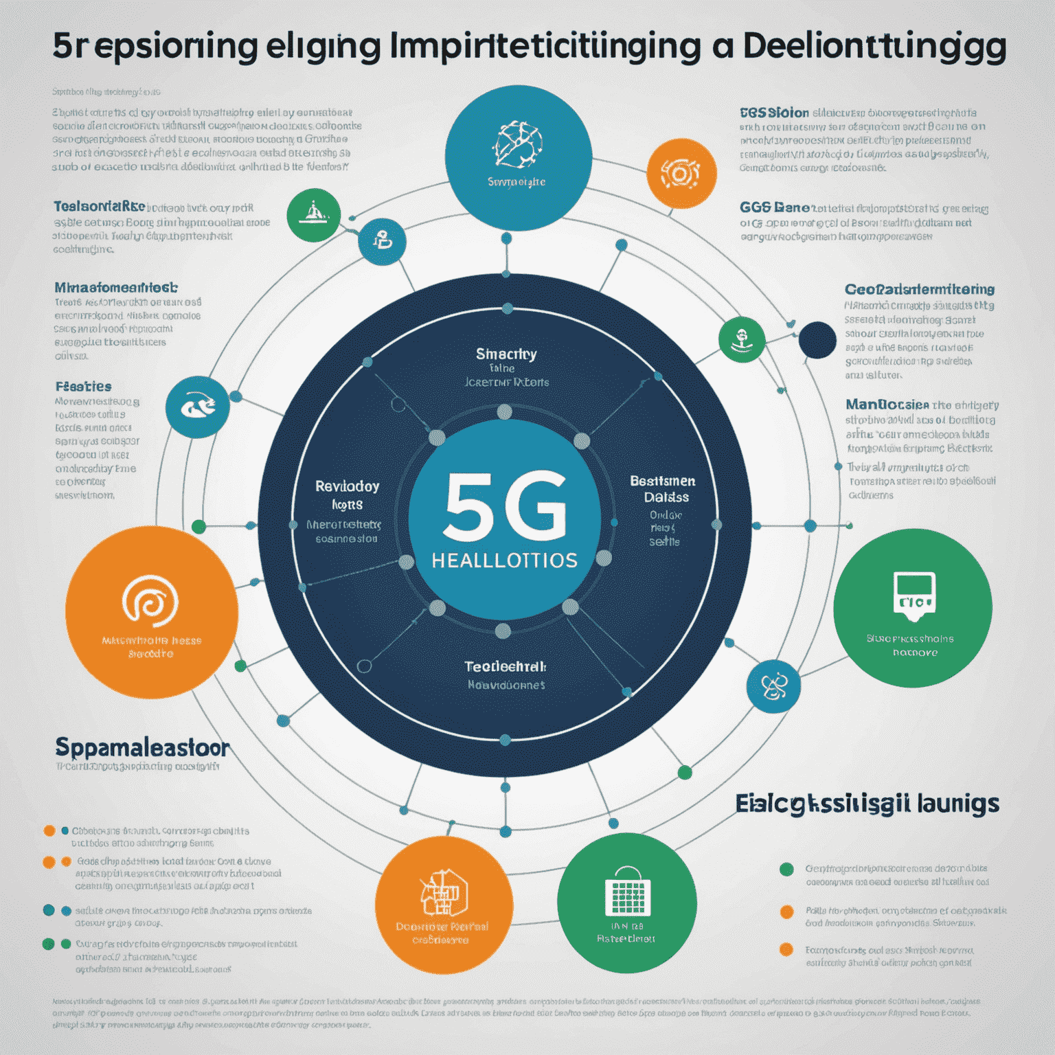 رسم بياني يوضح تحديات تطبيق تقنية الجيل الخامس 5G وحلولها المقترحة